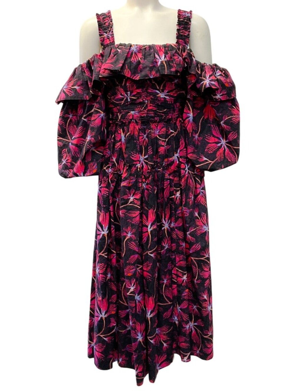 Ulla Johnson Pink / Purple Zinnia Print Caprice Dress
